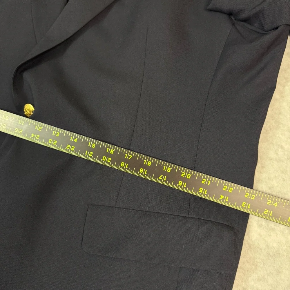 Hart Schaffner‎ Marx Mens Navy Blue Wool Blazer Gold Buttons 46XL Extra Long